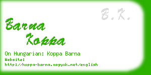 barna koppa business card